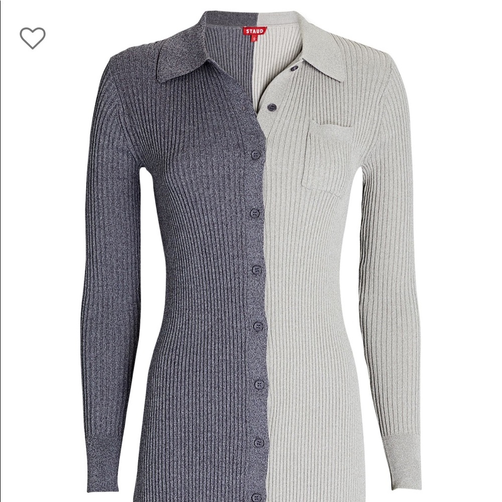 STAUD
Milton two-tone ribbed-knit cardigan